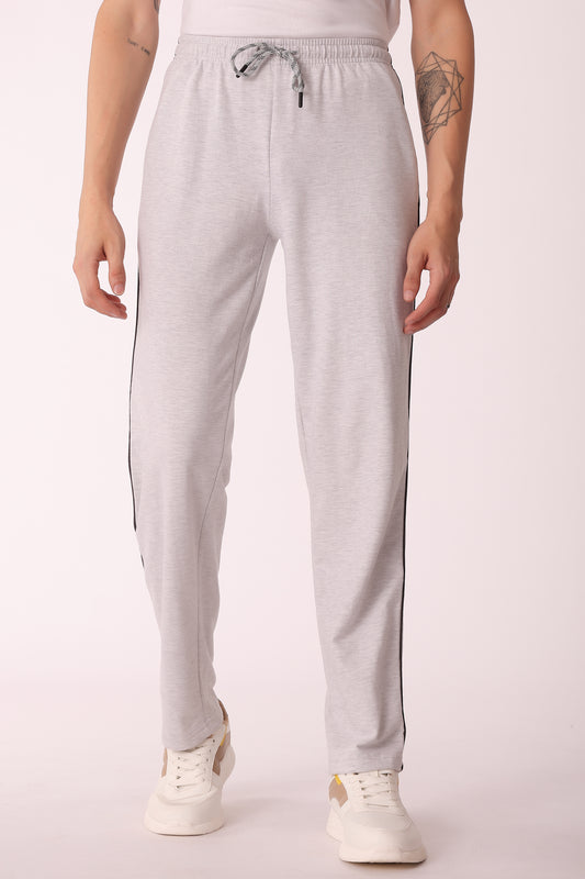 Men's Cotton Blend Trackpants - Grey Melange