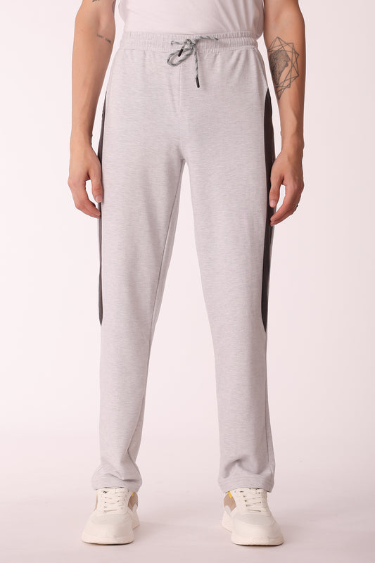 Men's Cotton Blend Trackpants - Grey Melange