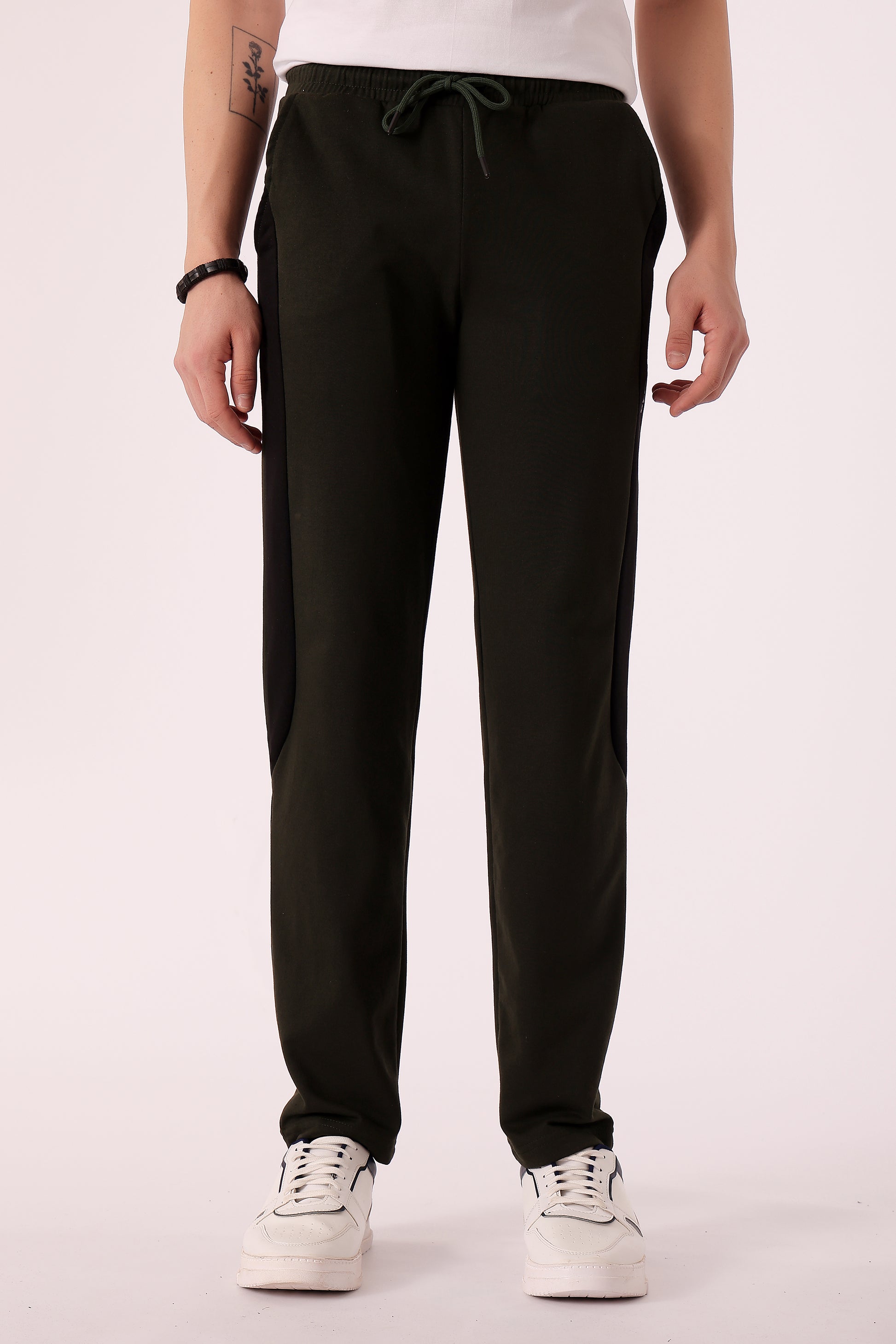 Men's Cotton Blend Trackpants - Olive