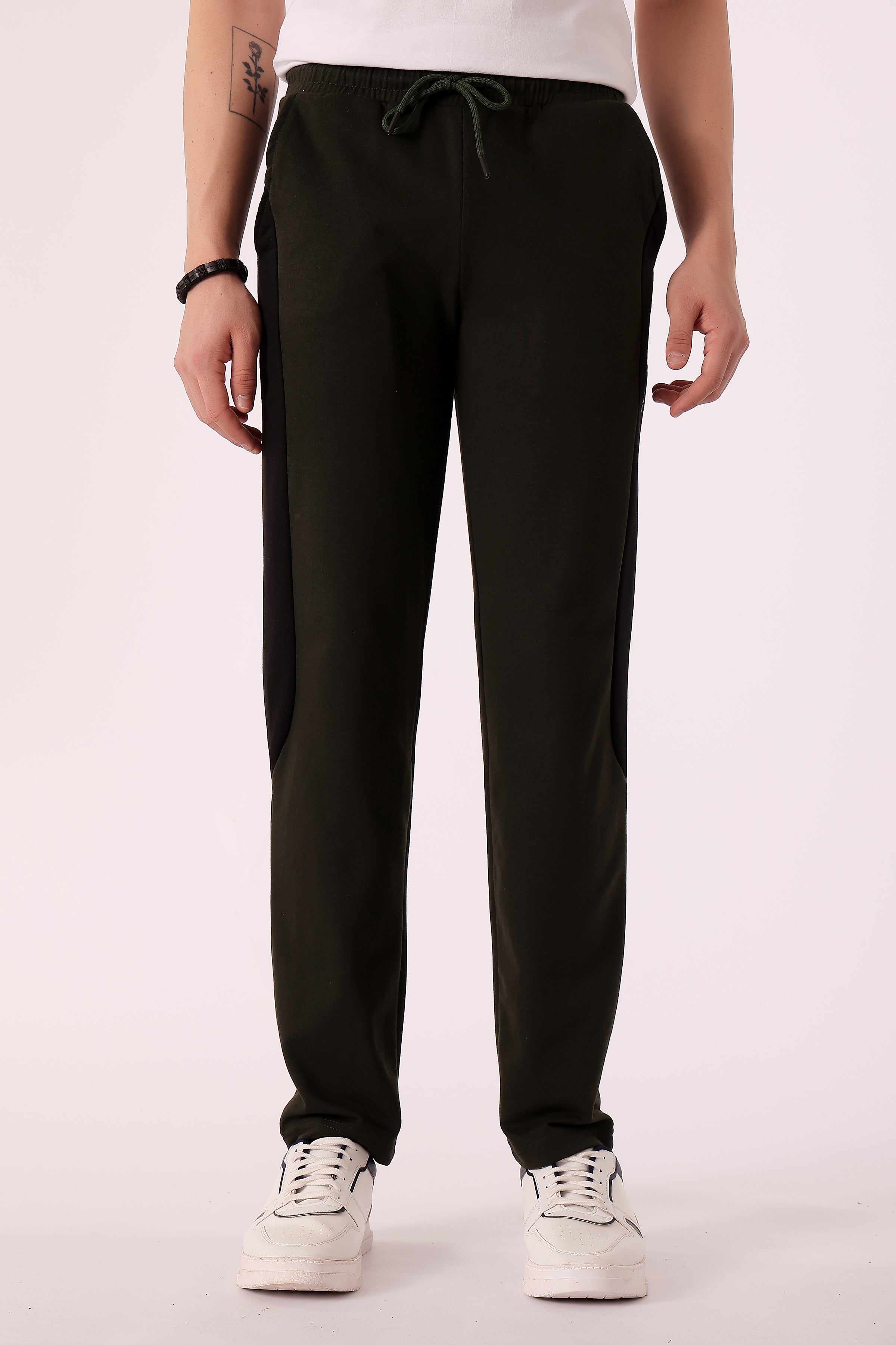 Men's Cotton Blend Trackpants - Olive