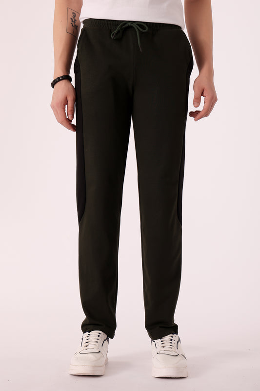 Men's Cotton Blend Trackpants - Olive
