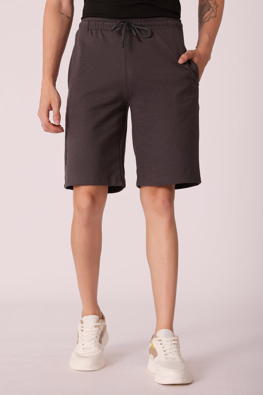 Men's Cotton Blend Shorts - Dark Grey