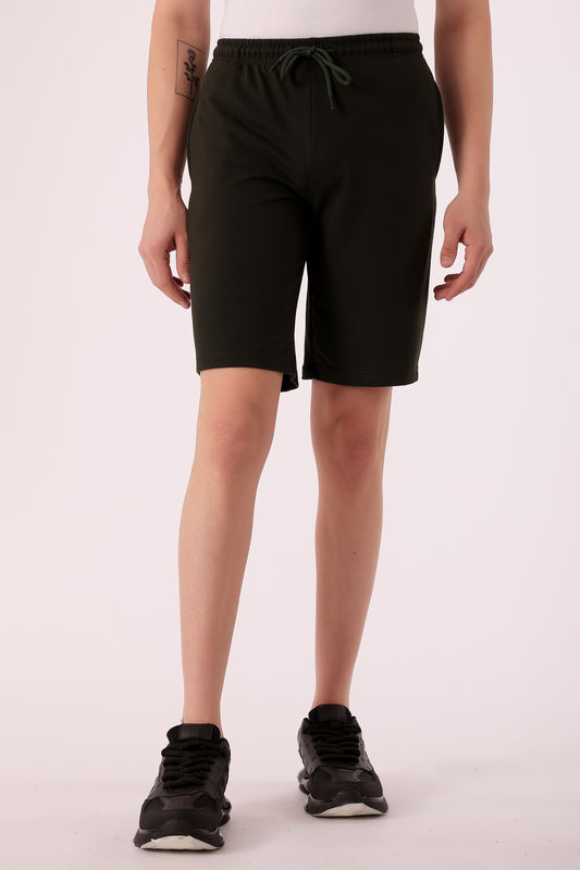 Men's Cotton Blend Shorts - Olive