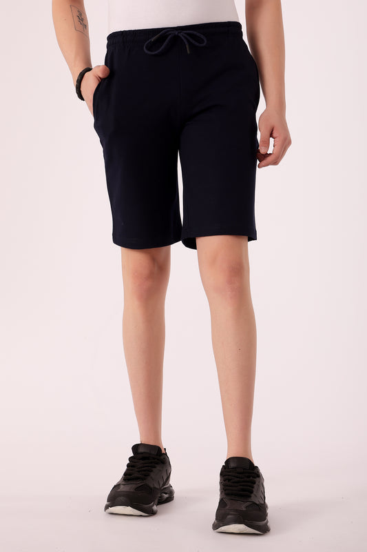 Men's Cotton Blend Shorts - Navy