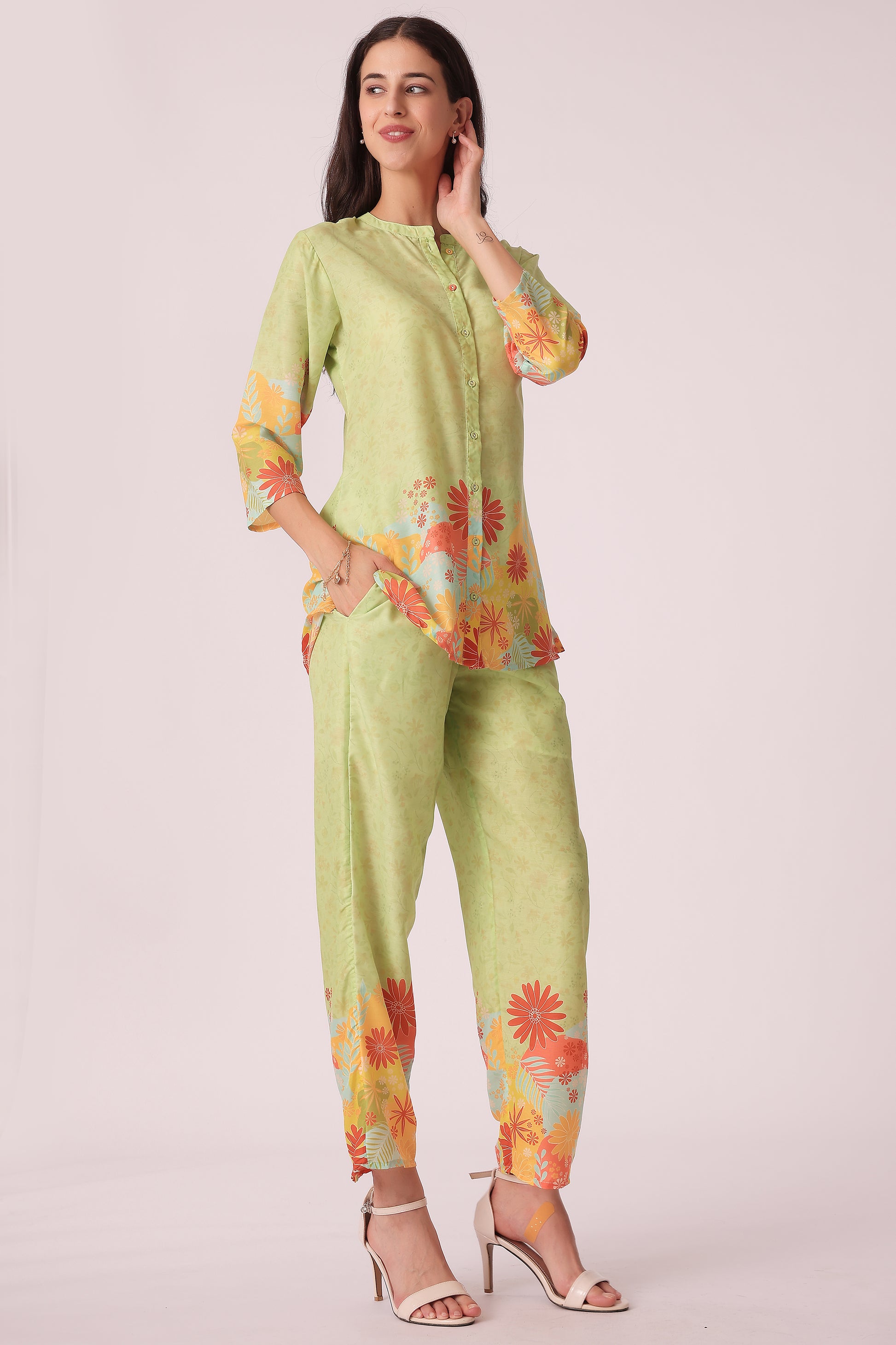ETHNIC REGULAR FIT CASUAL PLACEMENT PRINT CORD SET - extra image 3