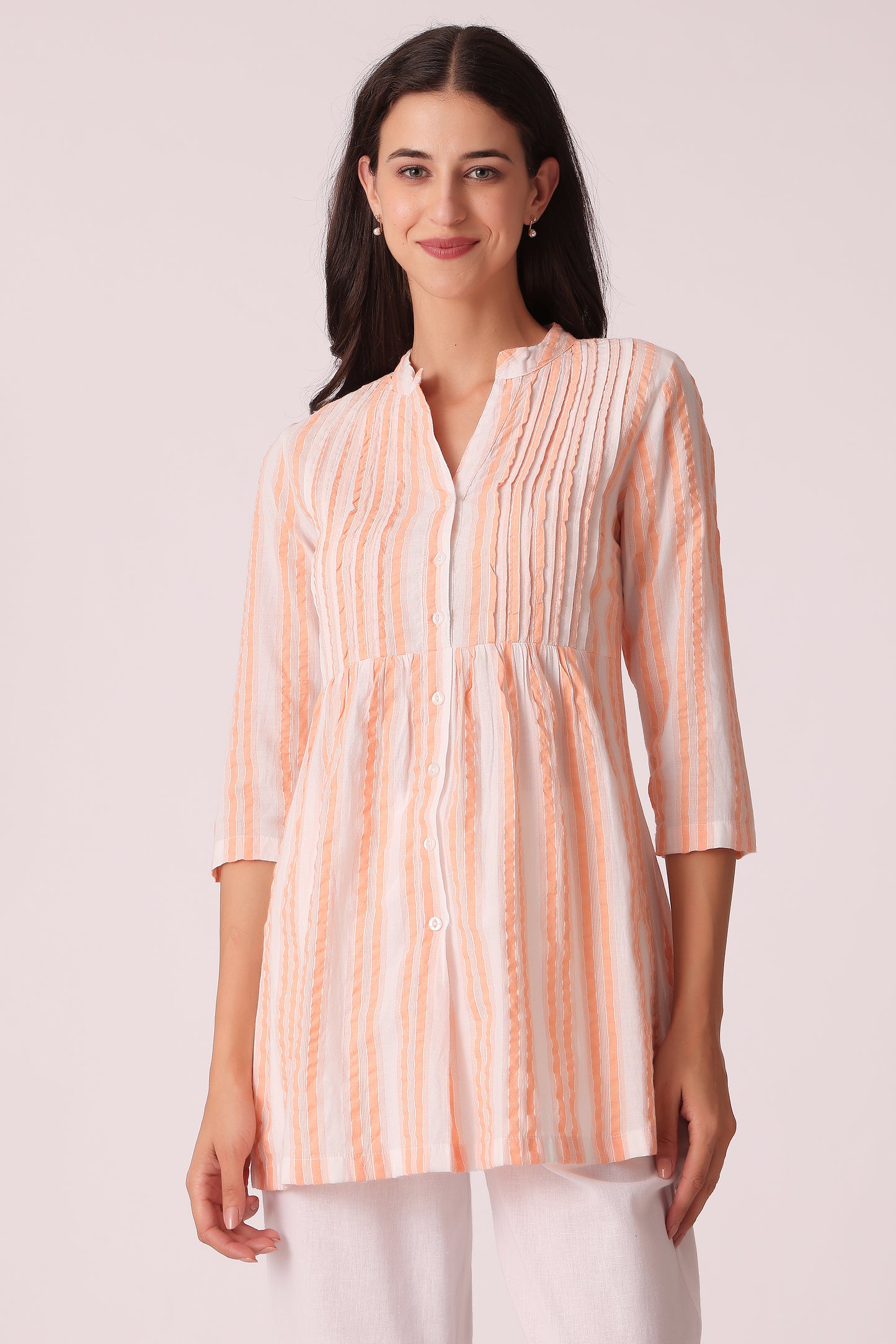 ETHNIC REGULAR FIT STRIPES TUNIC - Yellow