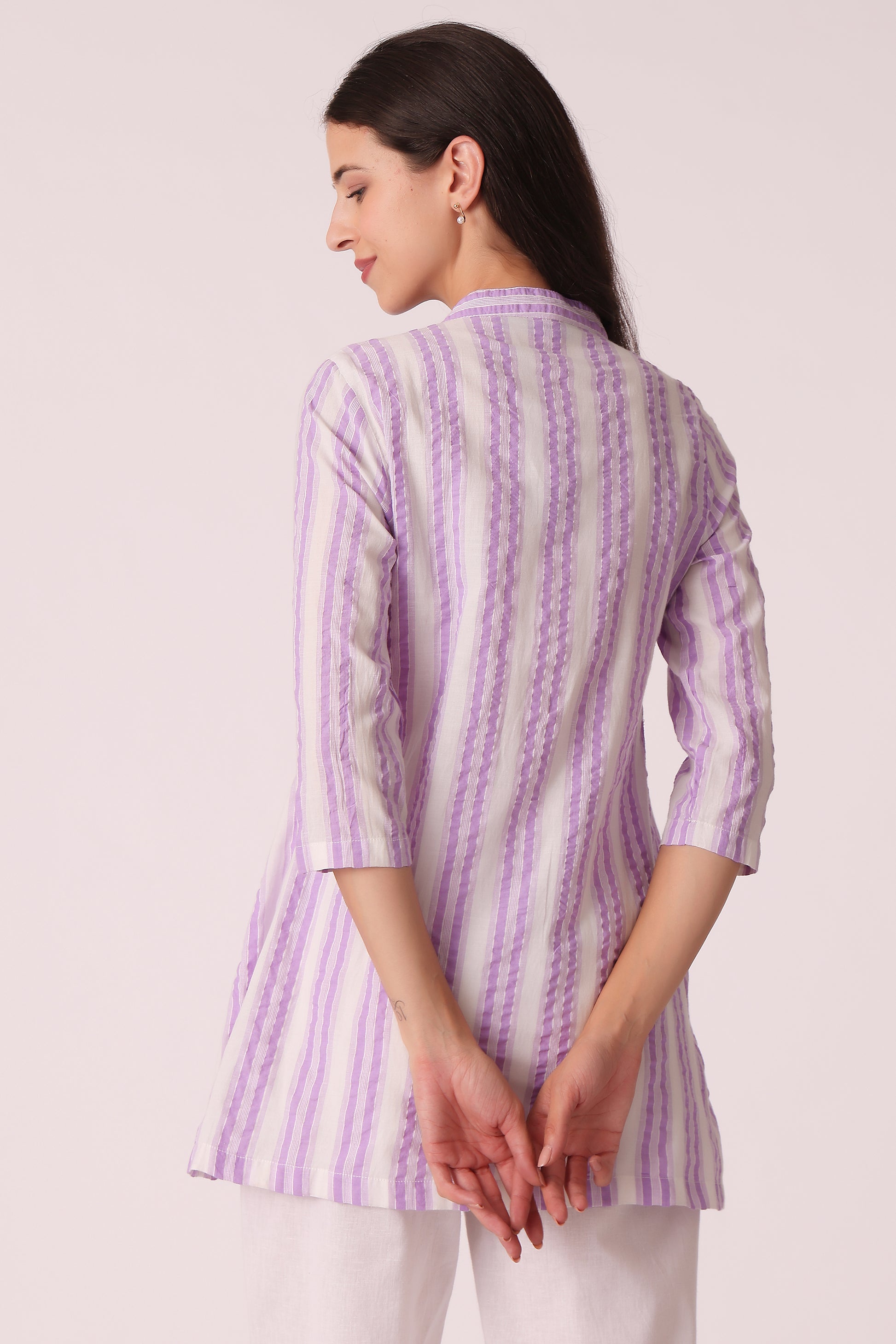 ETHNIC REGULAR FIT STRIPES TUNIC - extra image 2