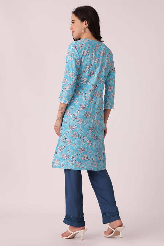 ETHNIC REGULAR FIT ALL OVER PRINT KURTA - extra image 2