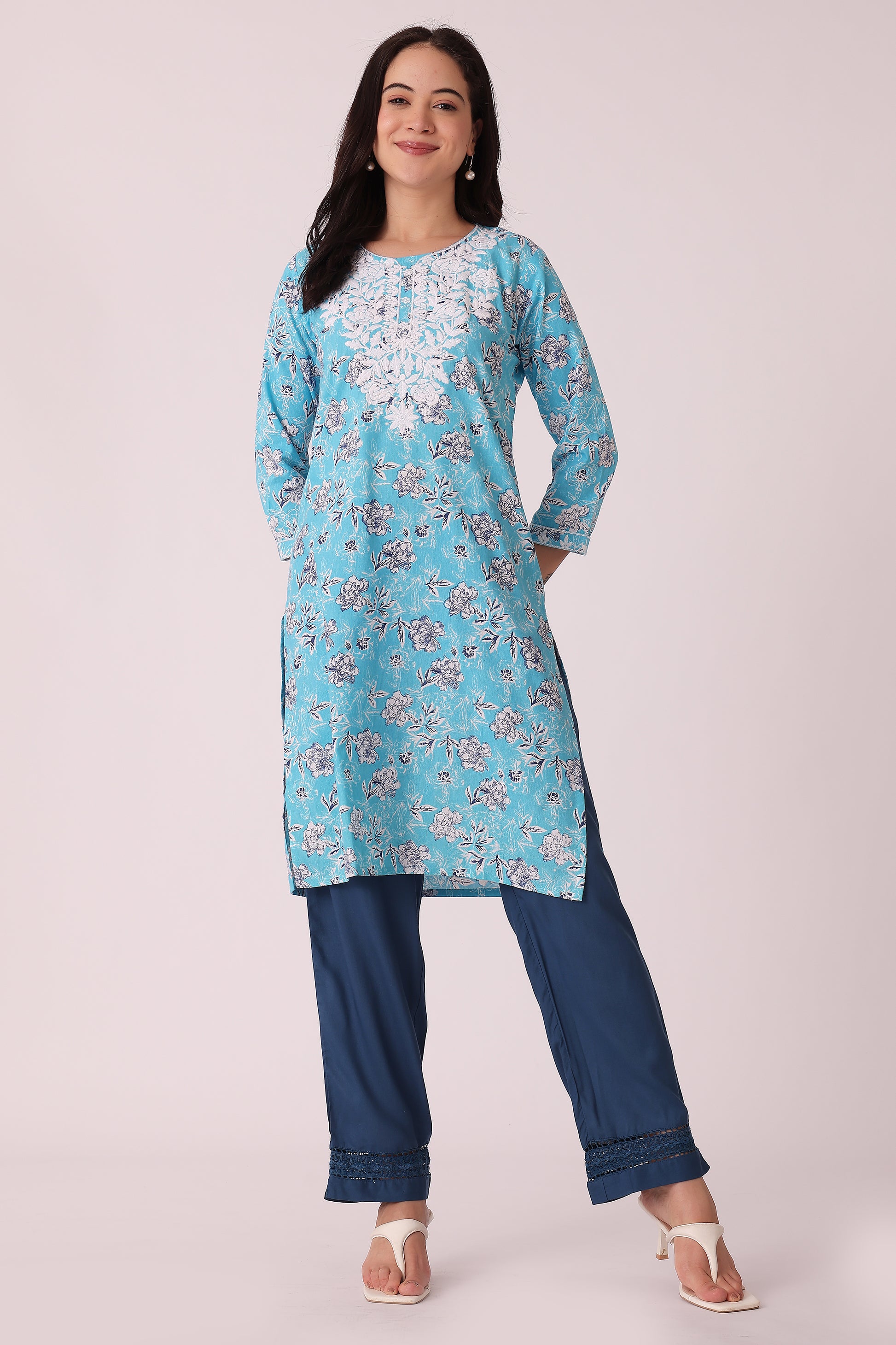 ETHNIC REGULAR FIT ALL OVER PRINT KURTA - extra image 3