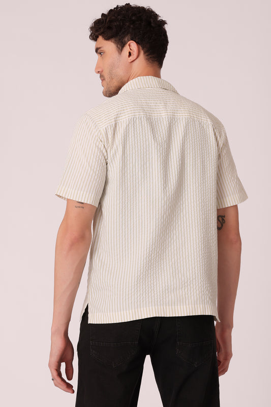 Men's Stripe Seersucker Shirt Half Sleeve - extra image 6
