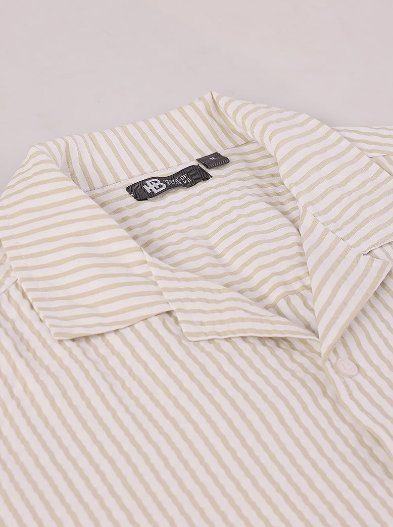 Men's Stripe Seersucker Shirt Half Sleeve - extra image 3