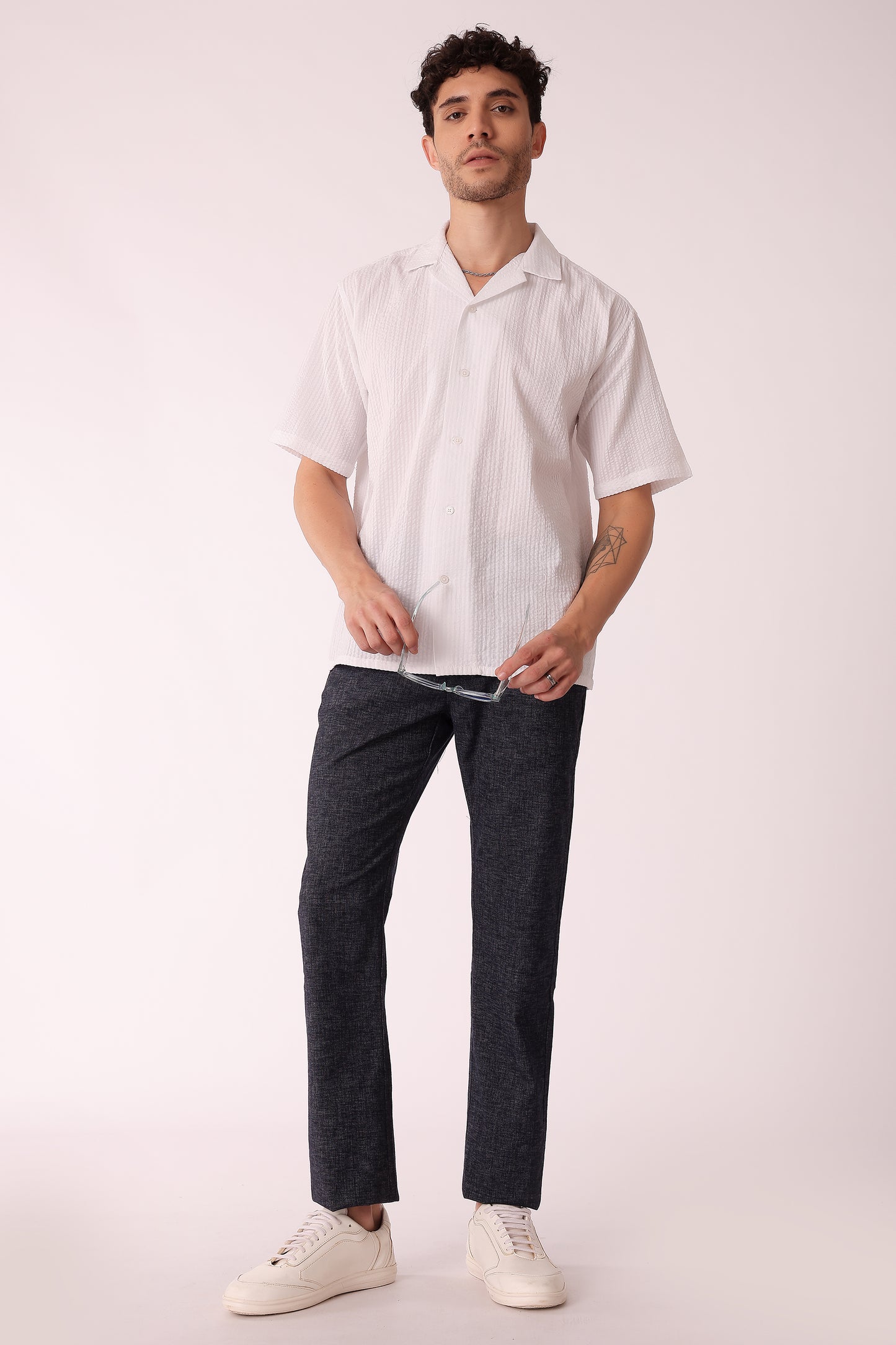 Men's Solid Seersucker Shirt Half Sleeve - extra image 2