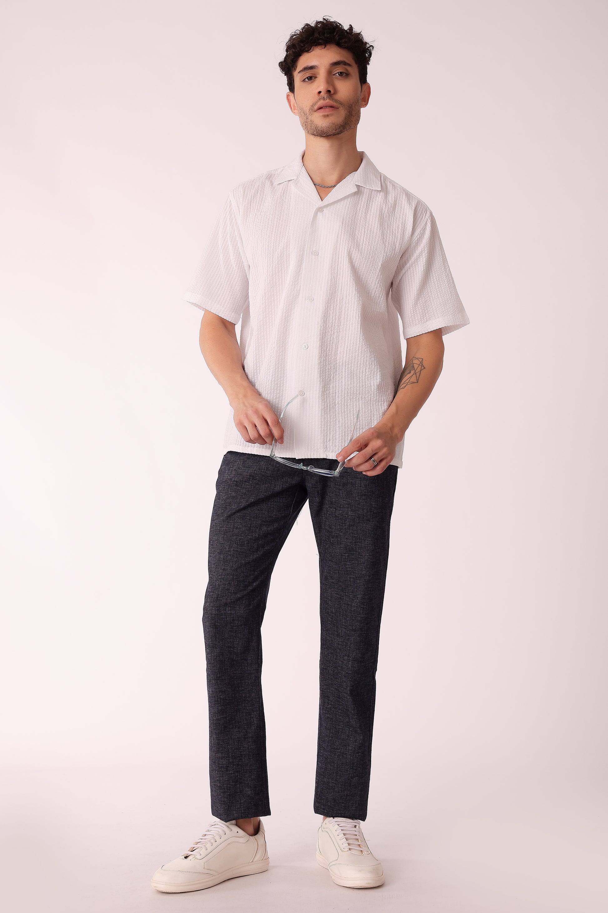 Men's Solid Seersucker Shirt Half Sleeve - extra image 2