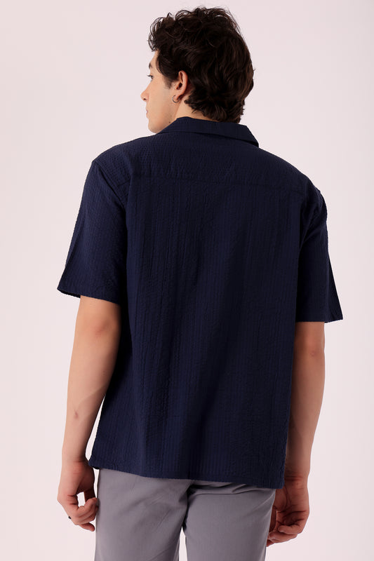 Men's Solid Seersucker Shirt Half Sleeve - extra image 4