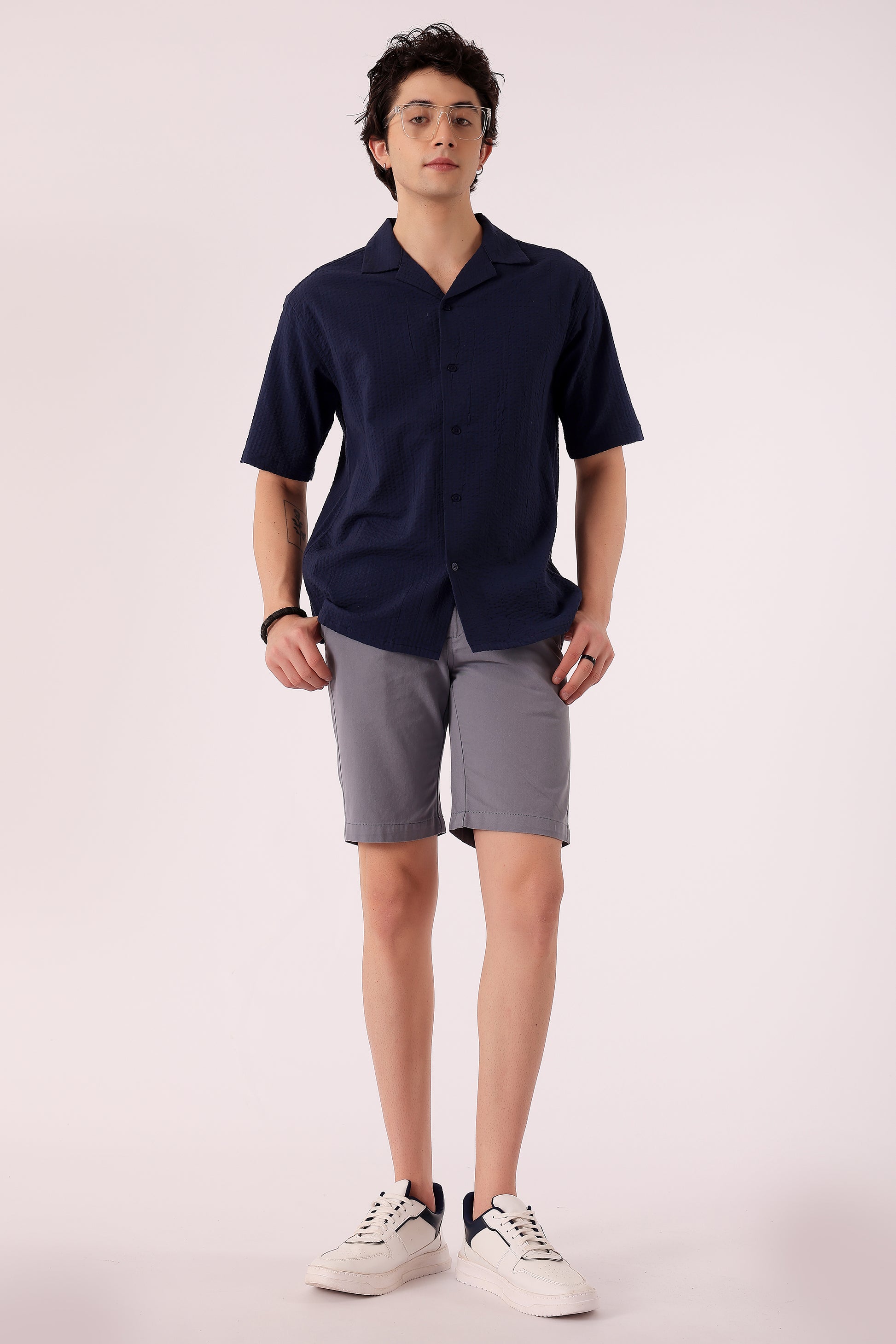 Men's Solid Seersucker Shirt Half Sleeve - extra image 5