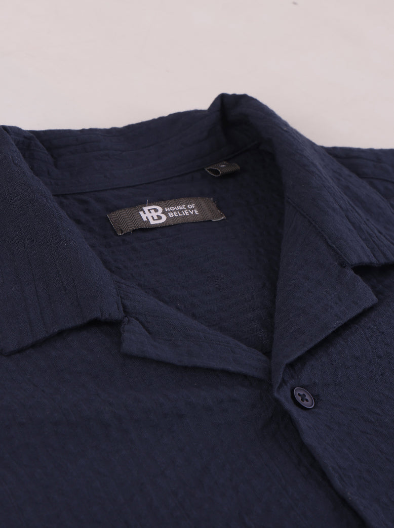 Men's Solid Seersucker Shirt Half Sleeve - extra image 2