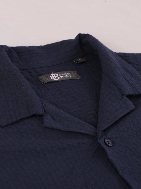 Men's Solid Seersucker Shirt Half Sleeve - extra image 2