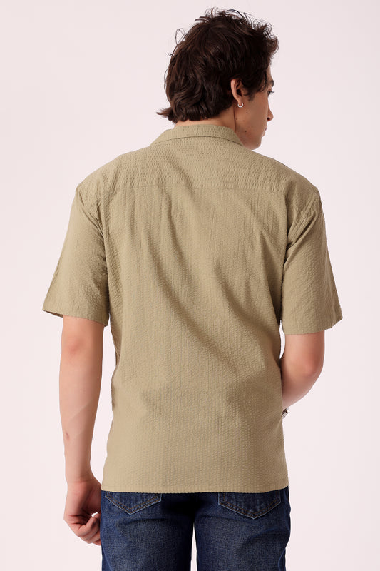 Men's Solid Seersucker Shirt Half Sleeve - extra image 5