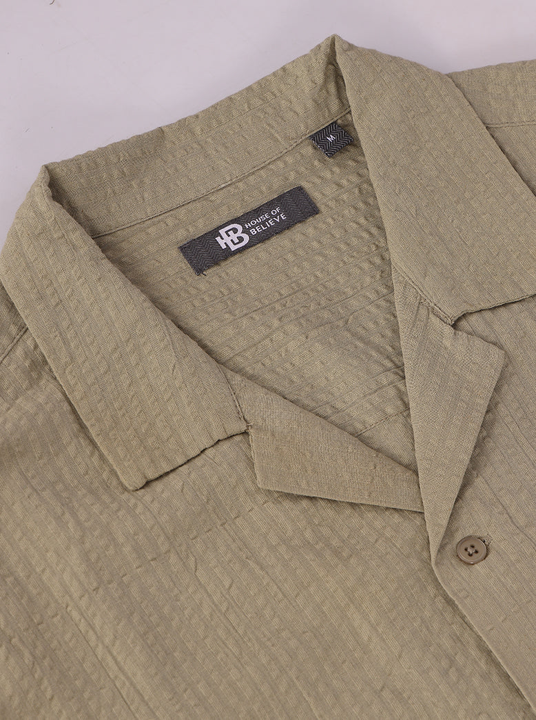 Men's Solid Seersucker Shirt Half Sleeve - extra image 4