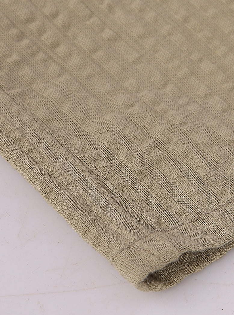 Men's Solid Seersucker Shirt Half Sleeve - extra image 3