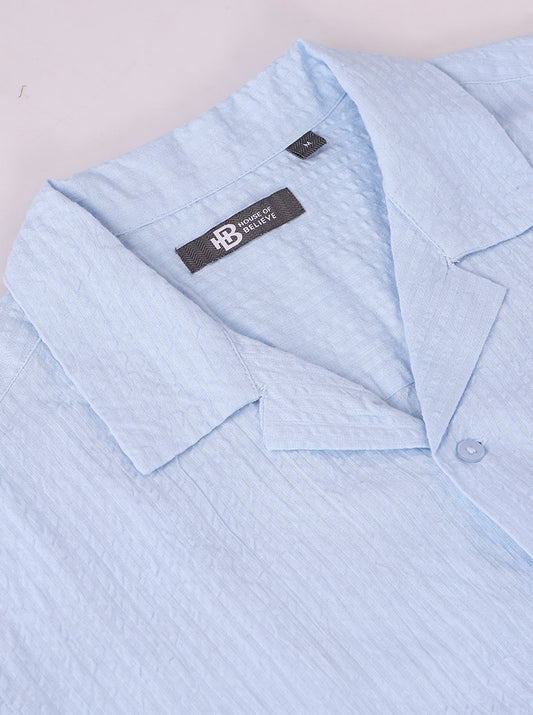 Men's Solid Seersucker Shirt Half Sleeve - extra image 2