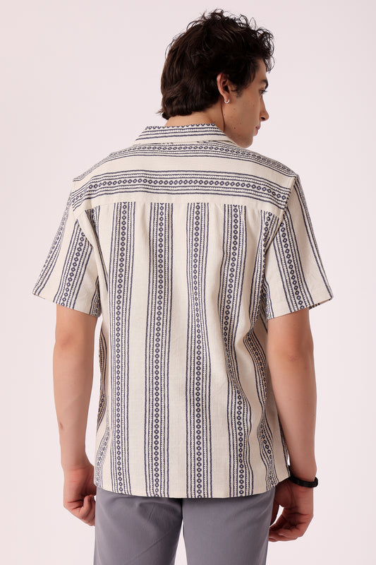 Men's Printed stripes shirt half sleeves - extra image 2