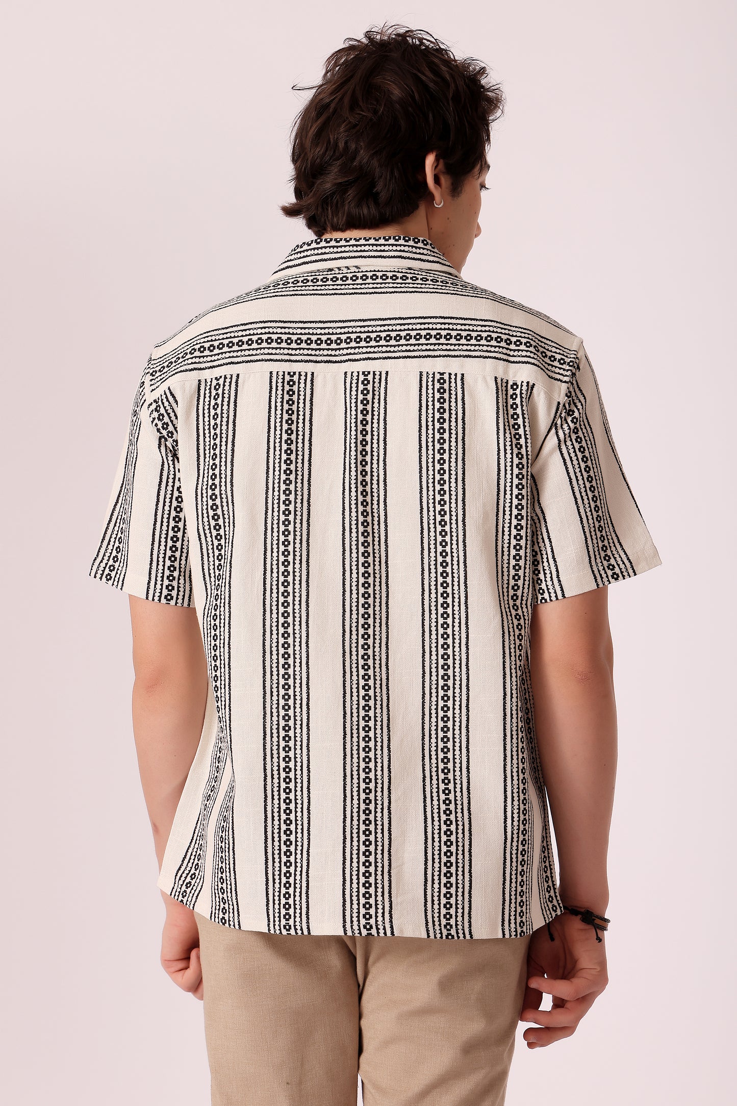 Men's Printed stripes shirt half sleeves - extra image 2