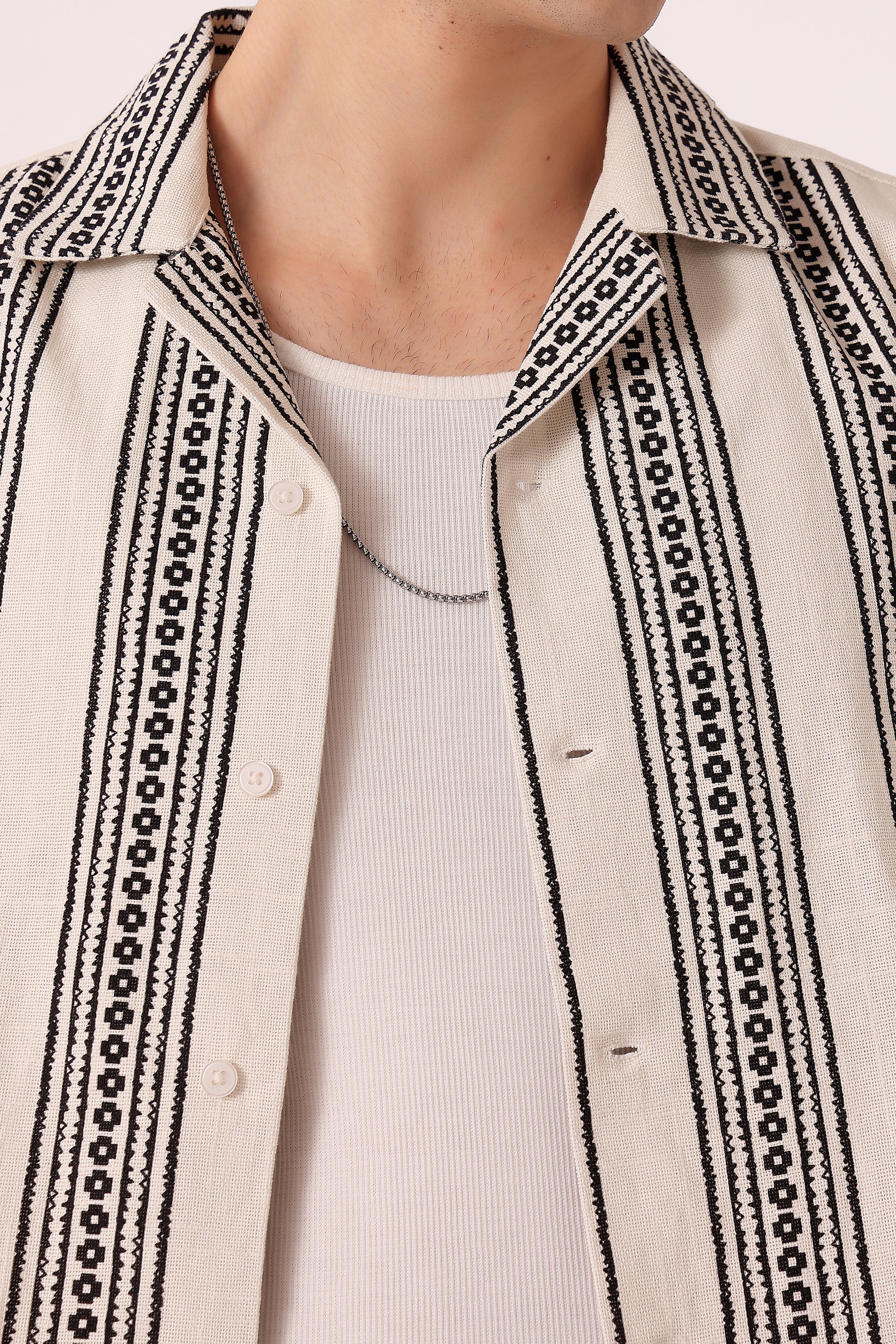 Men's Printed stripes shirt half sleeves - extra image 5