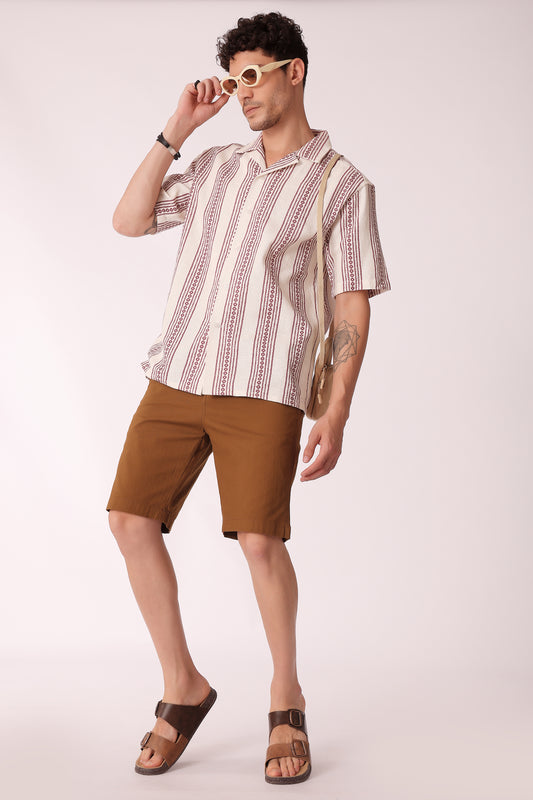 Men's Printed stripes shirt half sleeves - extra image 2