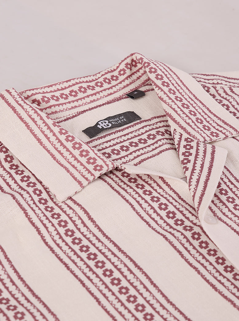 Men's Printed stripes shirt half sleeves - extra image 4