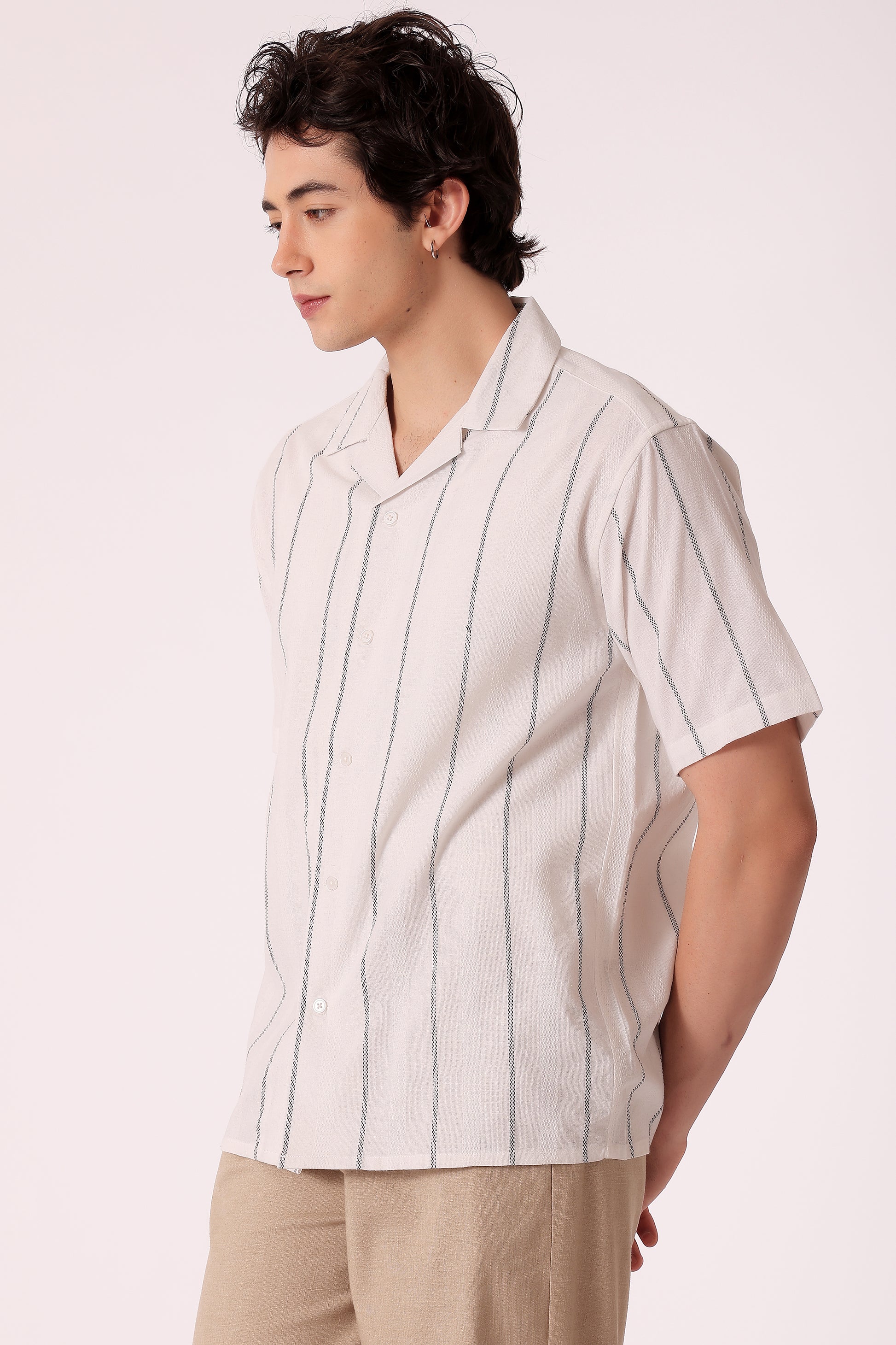 Men's stripes shirt half sleeves - extra image 3