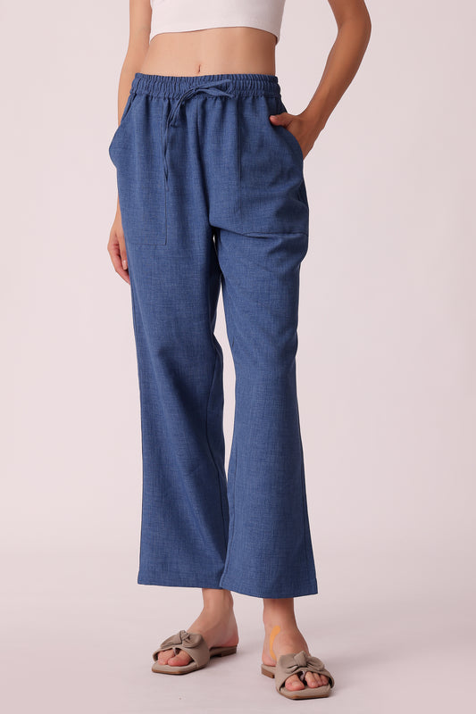 western regular fit casual solid pants - Teal