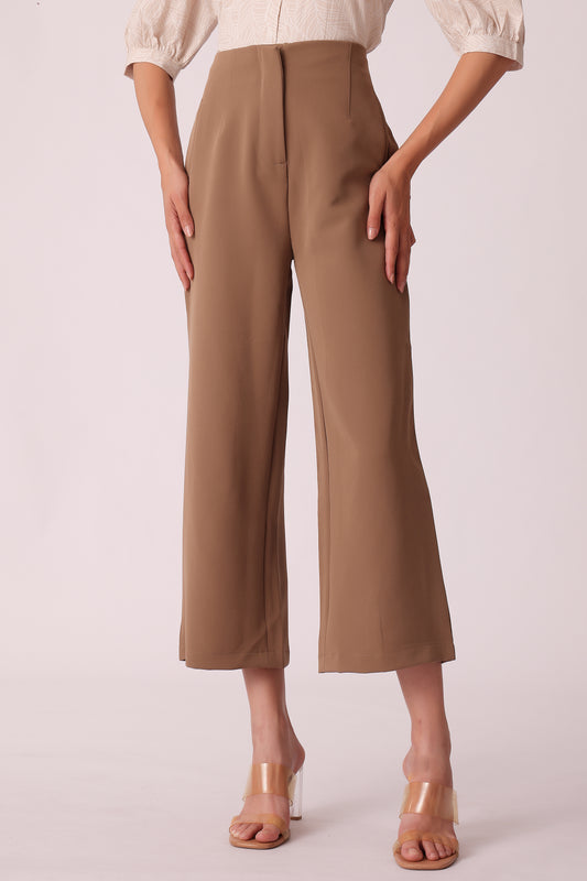 western regular fit casual solid pants - Brown