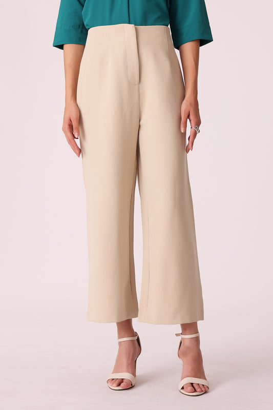 western regular fit casual solid pants - Cream