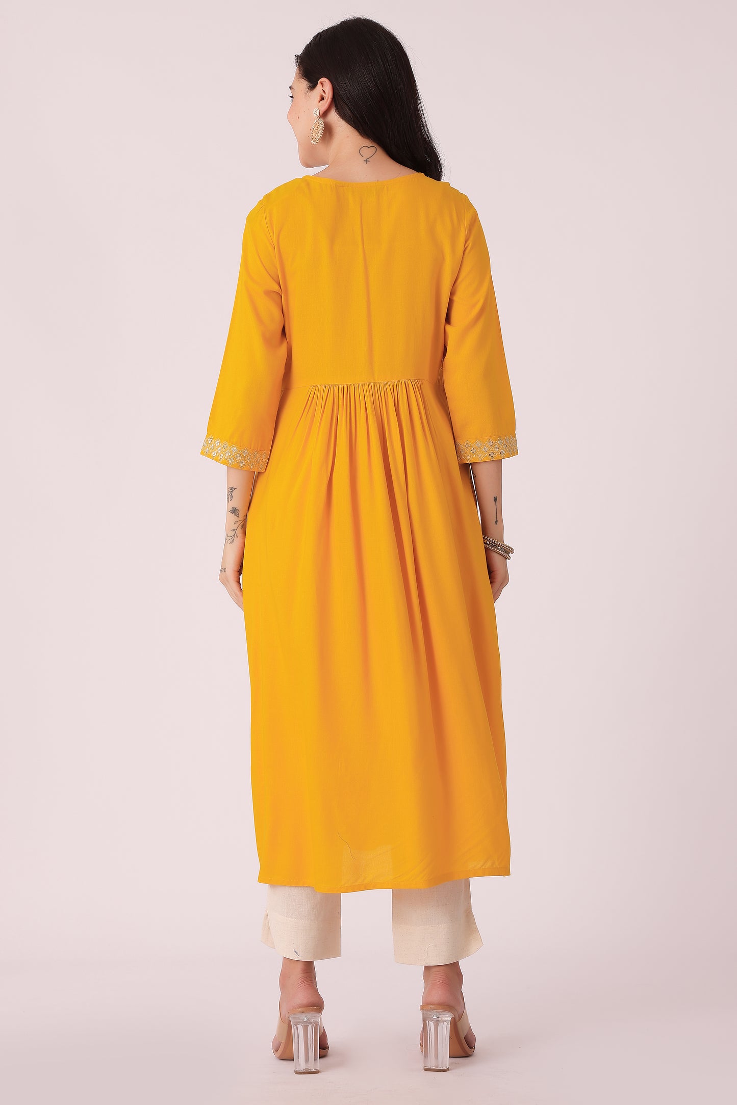 ETHNIC A LINE EMBROIDERY KURTA - extra image 2
