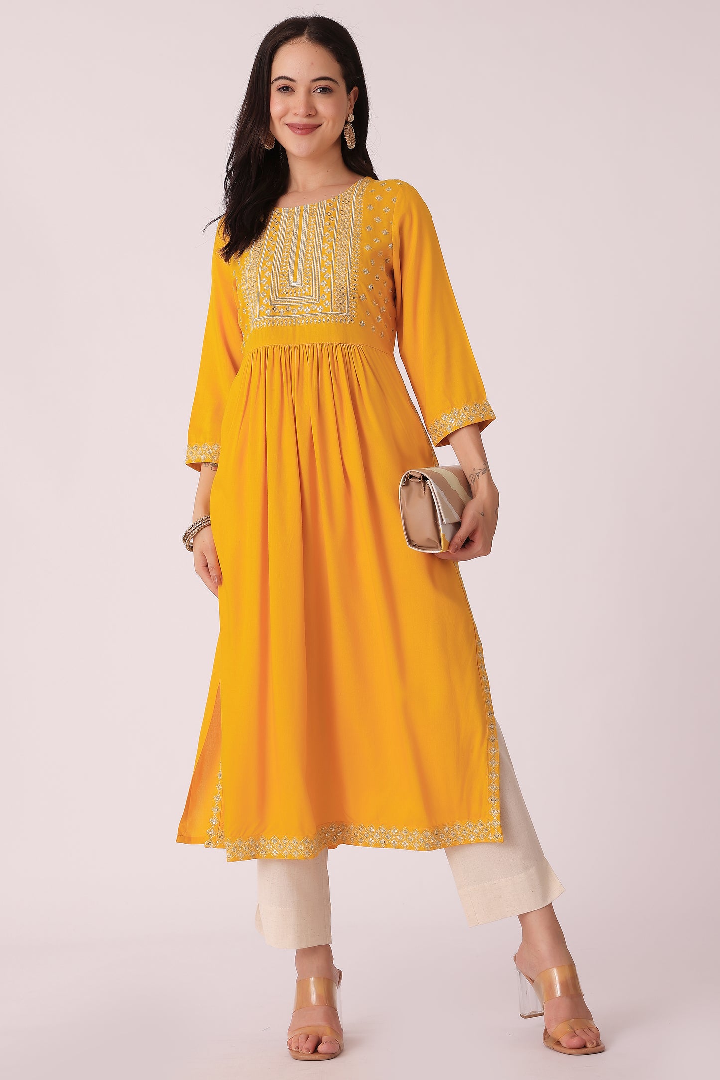 ETHNIC A LINE EMBROIDERY KURTA - extra image 3
