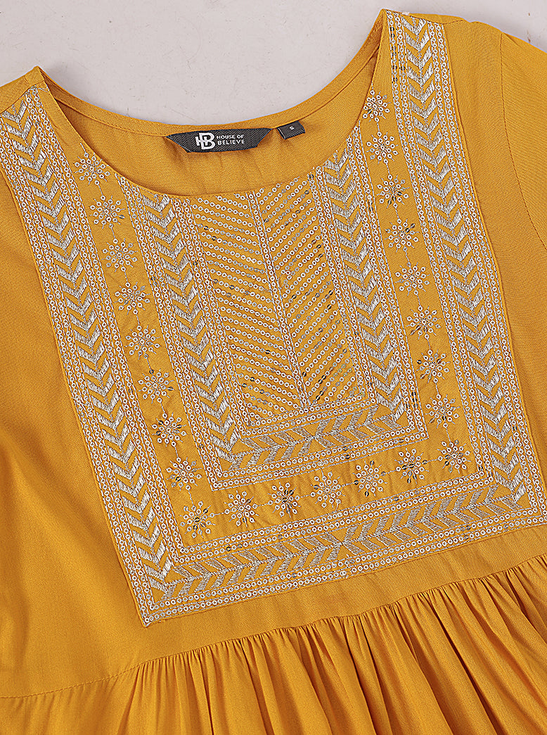 ETHNIC A LINE EMBROIDERY KURTA - extra image 4