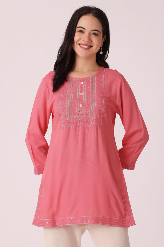 ETHNIC REGULAR FIT EMBROIDERY TUNIC