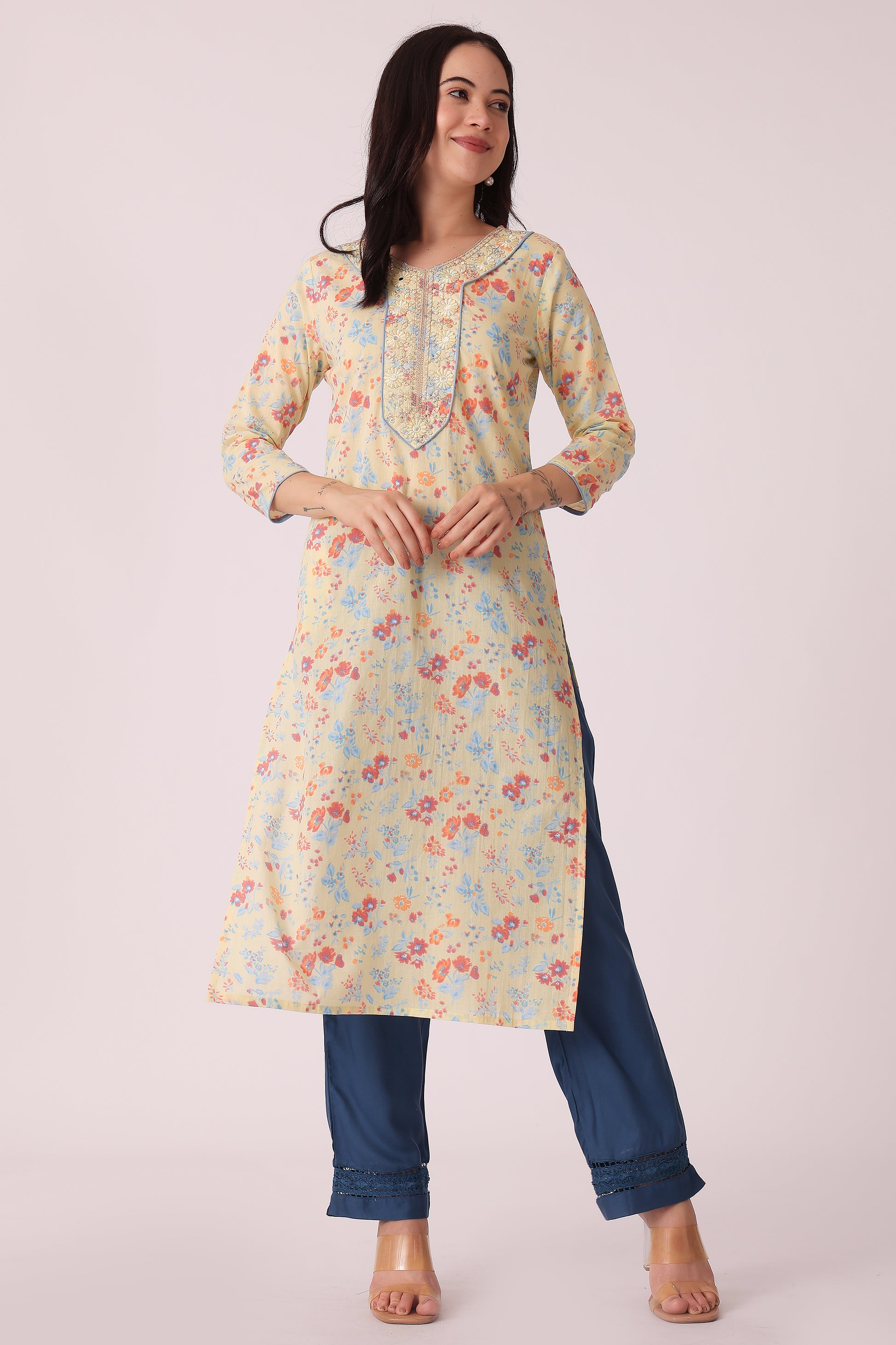 ETHNIC REGULAR FIT EMBROIDERY KURTA - extra image 3