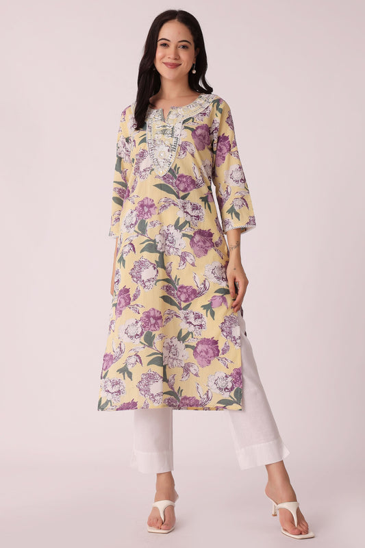 ETHNIC REGULAR FIT EMBROIDERY KURTA