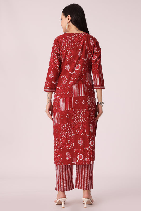 ETHNIC STRAIGHT FIT EMBROIDERY 2PCS SET - extra image 2