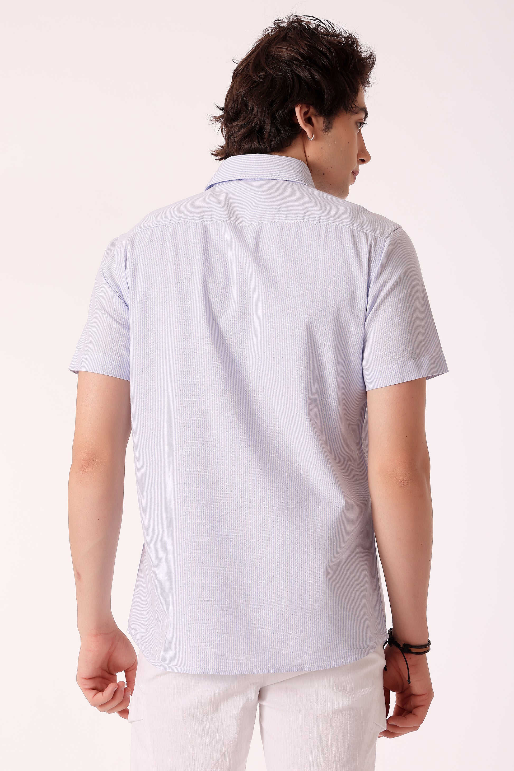 Men's Oxford Stripe Shirts Half sleeve - extra image 4