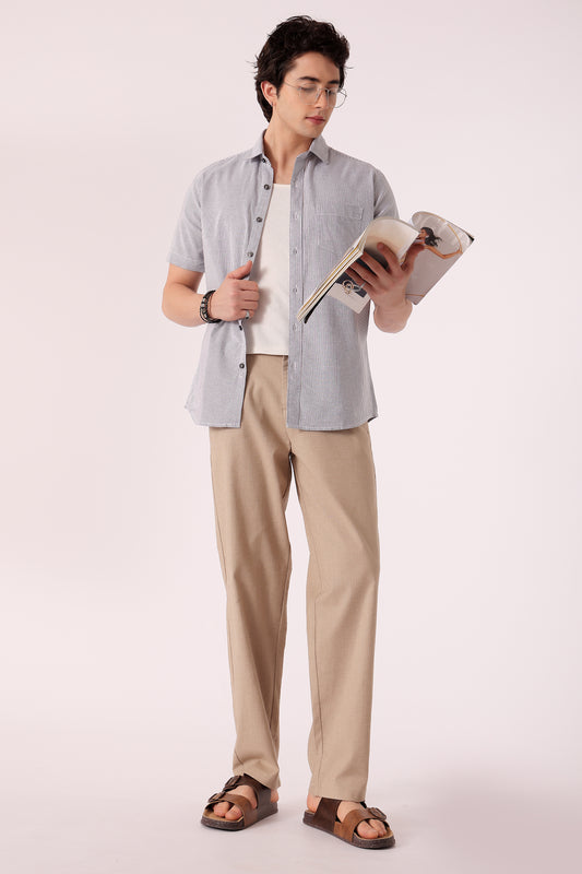 Men's Oxford Stripe Shirts Half sleeve - extra image 2