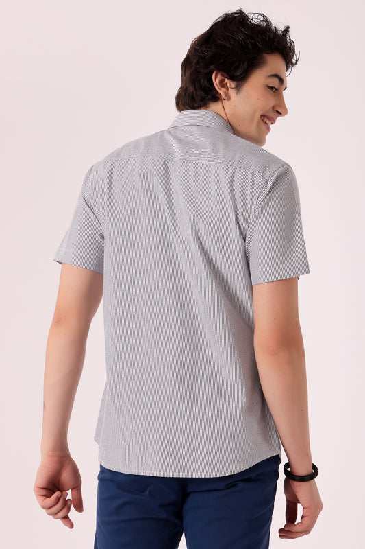 Men's Oxford Stripe Shirts Half sleeve - extra image 4