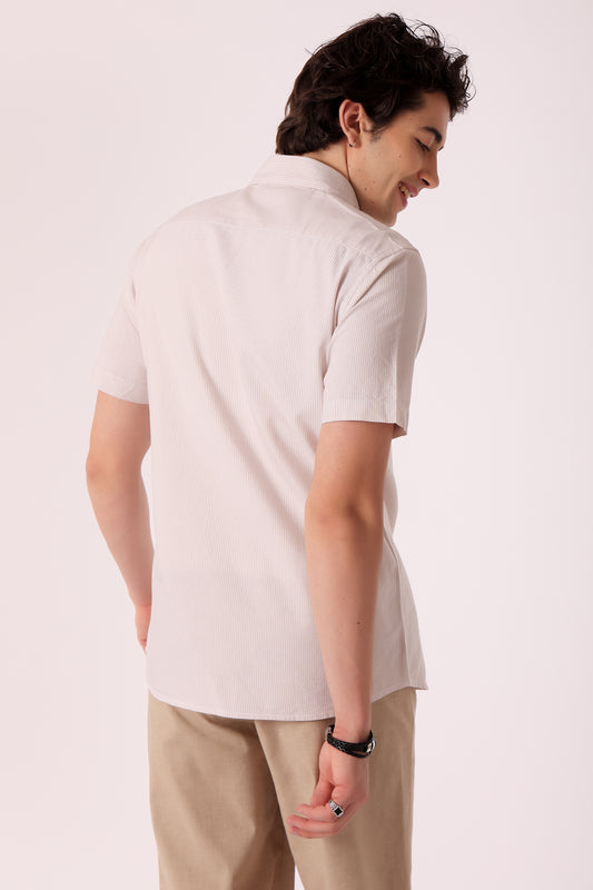 Men's Oxford Stripe Shirts Half sleeve - extra image 3