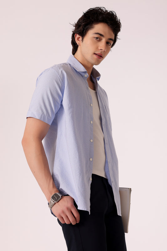 Men's Oxford Ghingham Checks Shirts Half sleeve - extra image 2