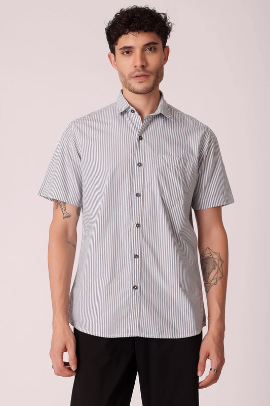 Men's Peach Poplin Shirts Half Sleeves