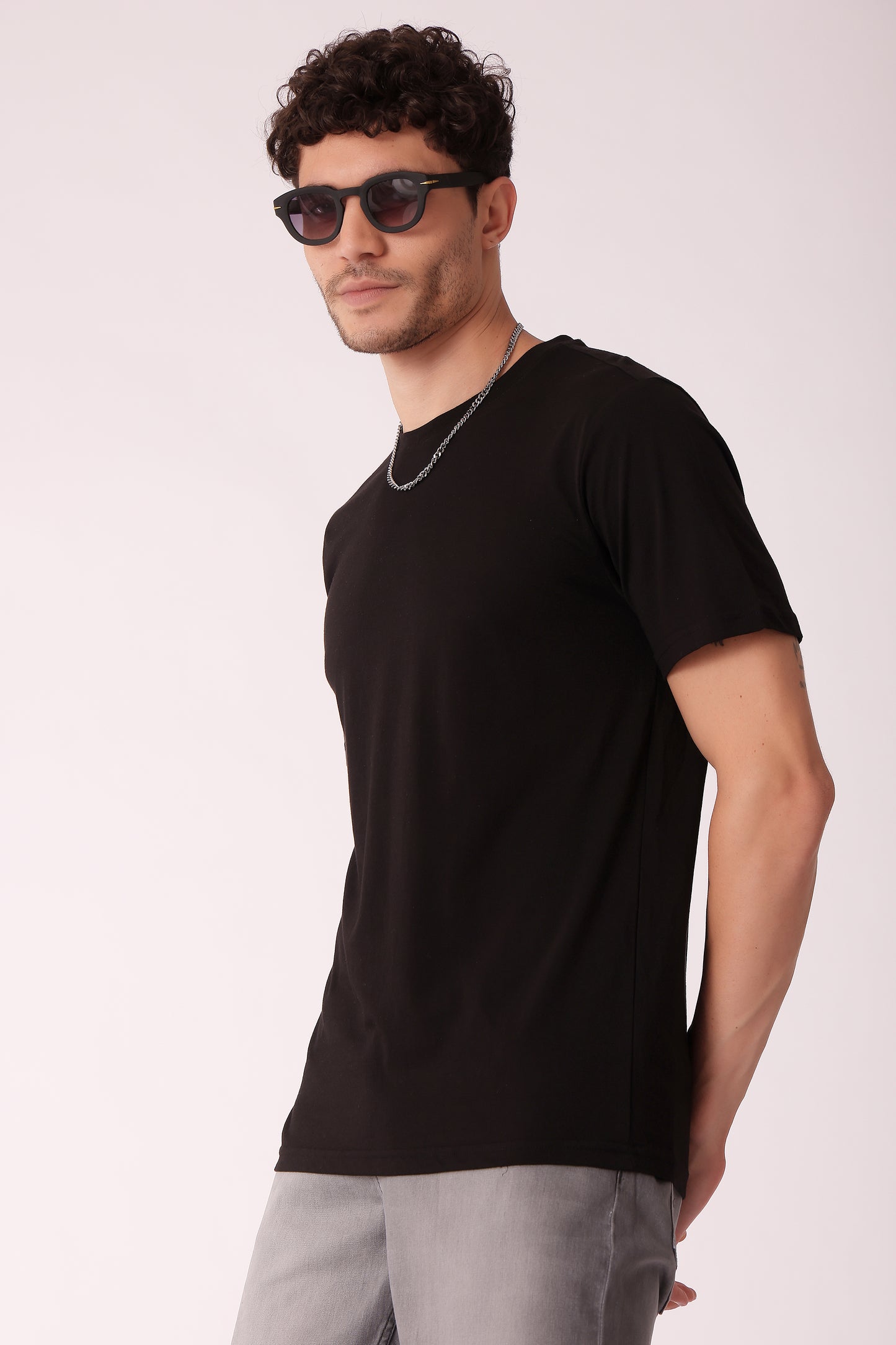 Men's solid Cotton Modal Tshirt - extra image 4
