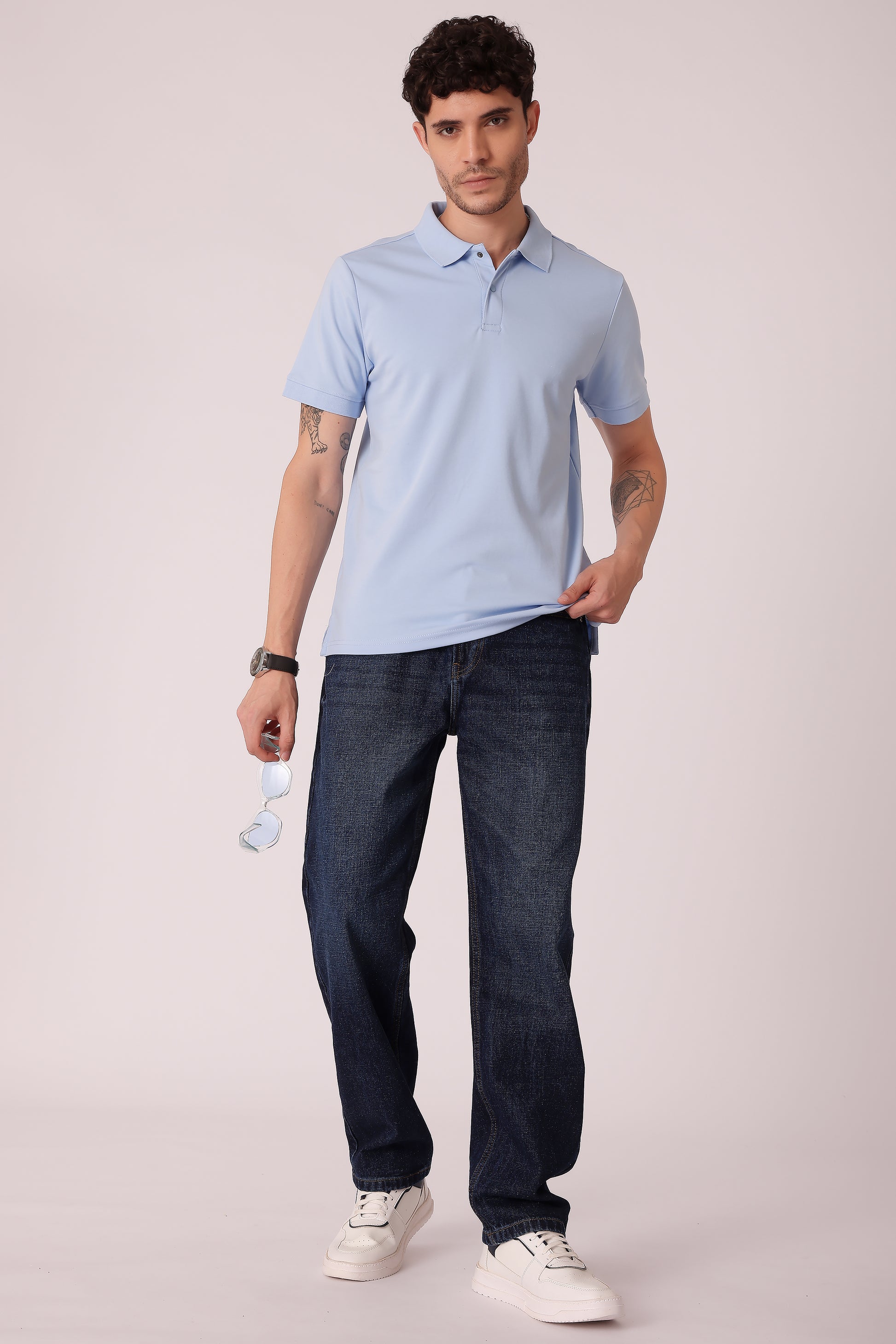 Men's Snap Button Collar Interlock Polo Tshirt - extra image 5