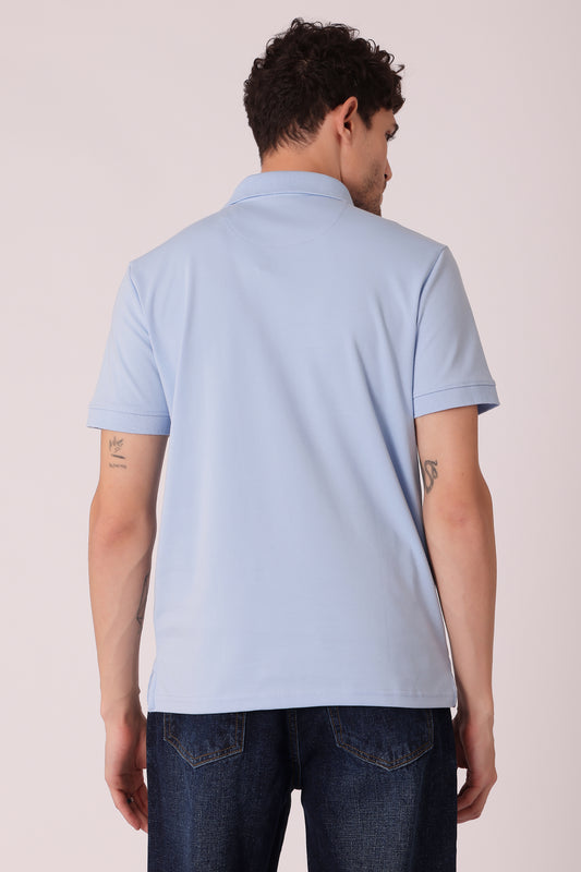 Men's Snap Button Collar Interlock Polo Tshirt - extra image 2